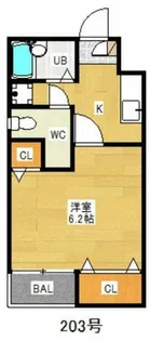 インディペンデンス六本松【2階】の間取り