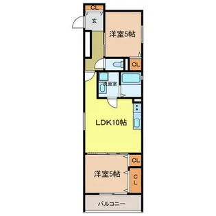 クリエオーレ菊水町【2階】の間取り