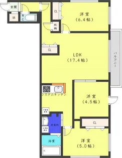 CreaResidence発寒南【3階】の間取り
