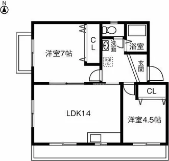 与吉ビル【201号室】の間取り