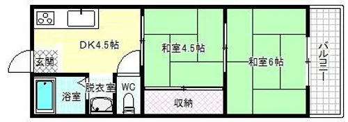 松倉ハイツ【1階】の間取り