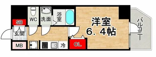 アドバンス大阪カーサ【4階】の間取り
