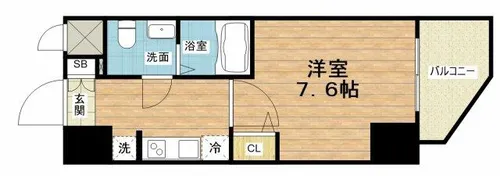エグゼ難波WESTリバー【14階】の間取り