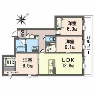 シャーメゾン ルーナ ノワ【0202号室】の間取り