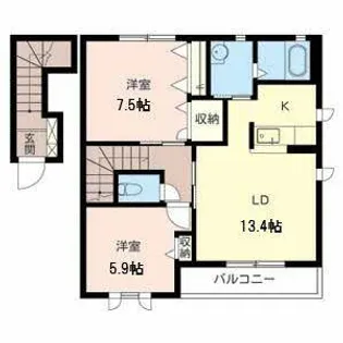 MAST COURT鳴神【0202号室】の間取り