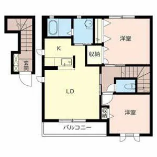 MAST COURT鳴神【0201号室】の間取り