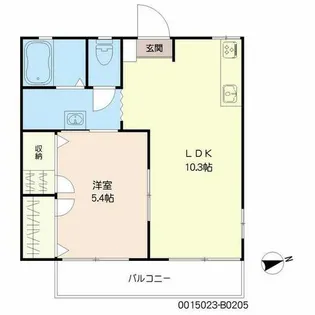 マルセイユ国分町 B棟【B0205号室】の間取り