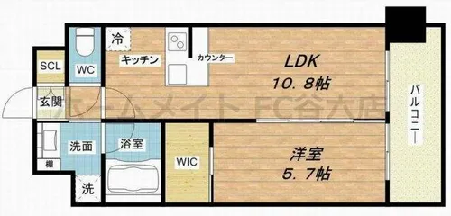 プレジオ内代【6階】の間取り