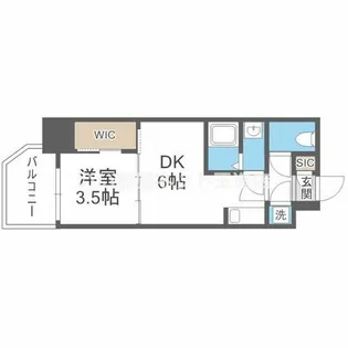 セレニテフラン谷町四丁目アリエ【13階】の間取り