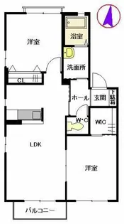 パープルコート塩浸 D棟【D0202号室】の間取り