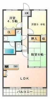メルヴェーユ桃山台【3階】の間取り