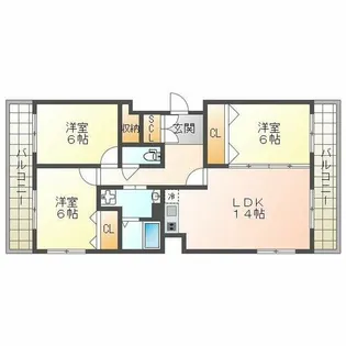 グリーンレジデンス須磨【2階】の間取り