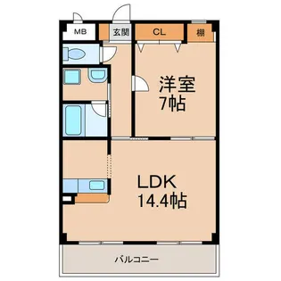 プリミエール外山【1階】の間取り