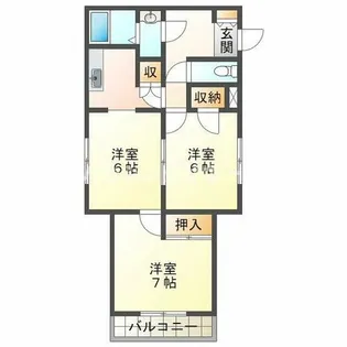 カミーリア神戸西【2階】の間取り