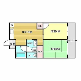 嵜本レジデンス難波南Ⅱ【4階】の間取り