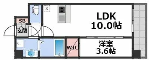 リヴェント玉造【9階】の間取り