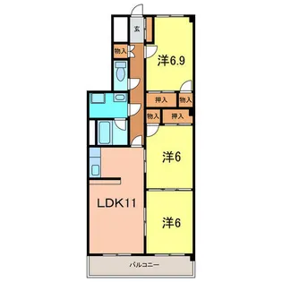 フレスカ 稲垣【1階】の間取り