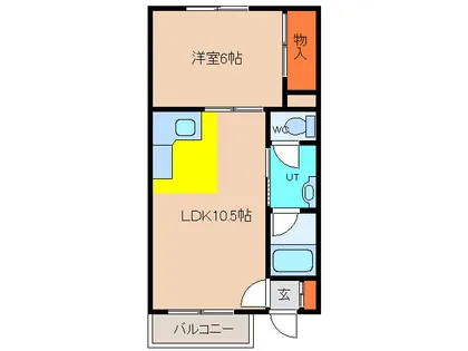 チェリーパーク五稜郭【202号室】の間取り