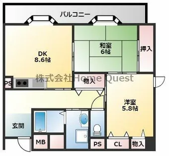 ラフィーネ喜連【4階】の間取り