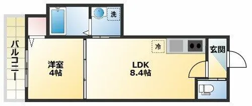 大阪府大阪市東住吉区鷹合2丁目【アパート】の間取り