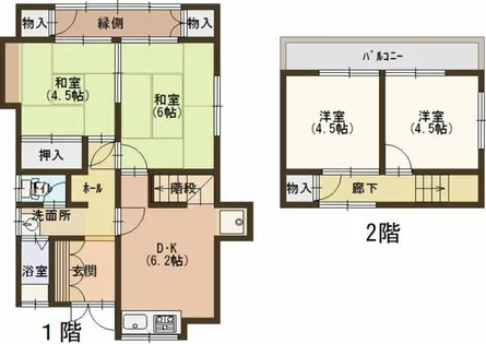 大阪府豊中市豊南町東4丁目【一戸建】の間取り