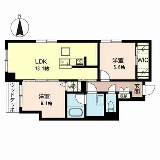 シャーメゾン祠西洞院二条【0105号室】の間取り