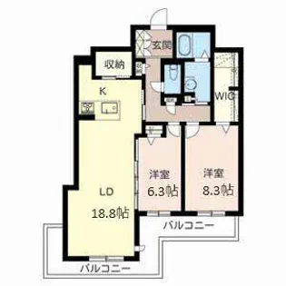 シャーメゾンガーデンズ芦屋平田町【0302号室】の間取り