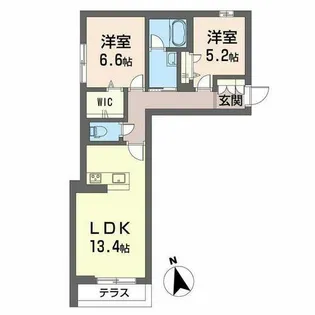 カーサ・ヴェルドール 子育てグリーン【1階】の間取り