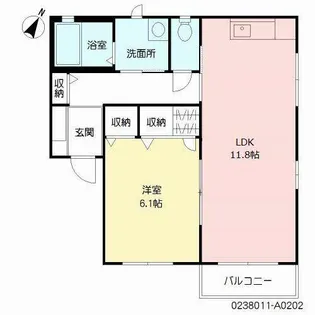 エクレールメゾン湯川【A0202号室】の間取り
