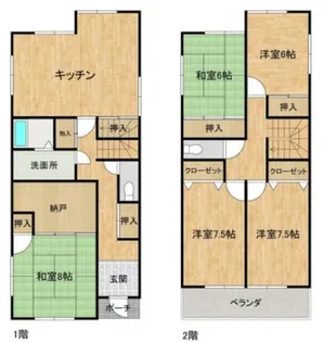 京都府京都市北区北野西白梅町【一戸建】の間取り