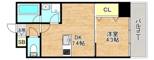 大阪府大阪市東成区大今里西2丁目【マンション】の間取り