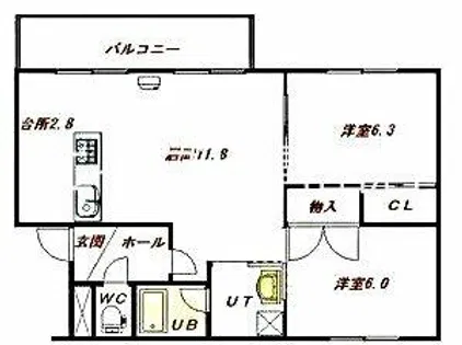 グリーンパーク真駒内【401号室】の間取り