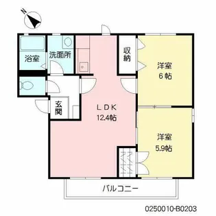 ヴィラージュI【B0203号室】の間取り
