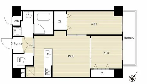 OAK VILLA 薬院クラス(オークヴィラヤクインクラス)【5階】の間取り