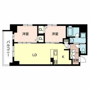 プロムナード南堀江【0703号室】の間取り