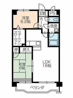 ボンヌシャンス 壱番館【102号室】の間取り