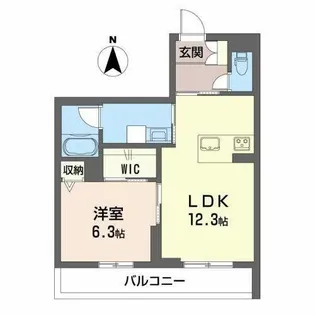 HABITER 御所西【0303号室】の間取り