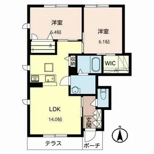 シャーメゾン枚方香里園【0101号室】の間取り