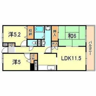 アメニティコート西明石2号棟【807号室】の間取り