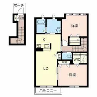 ココ シード 鈴原【B202号室】の間取り