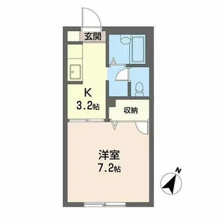 ルミエール一里山【0102号室】の間取り