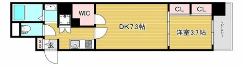 AFFLUENCE難波【6階】の間取り