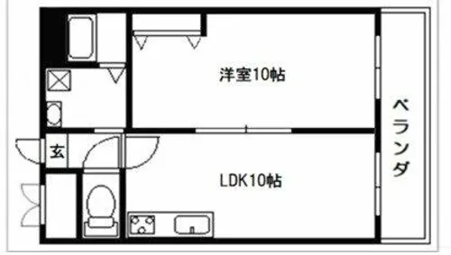 ライオンズマンション靭公園【3階】の間取り