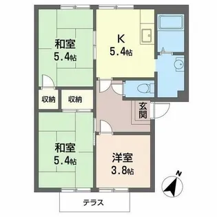 コンシエール西大和【C101号室】の間取り