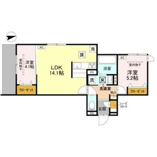D-residence東五百住町【2階】の間取り