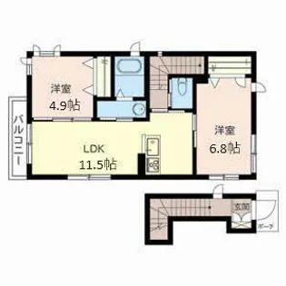 シャーメゾンリベルテ谷上【0201号室】の間取り