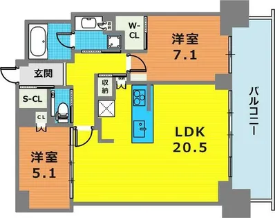 ベイシティタワーズ神戸WEST【2700号室】の間取り