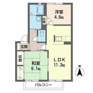 リバーサイドスクエア【0201号室】の間取り