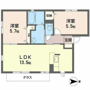 ファミネス横小路【0101号室】の間取り