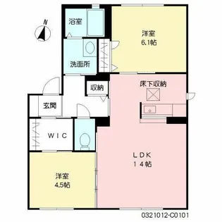 コスモスコーポラス C棟【1階】の間取り